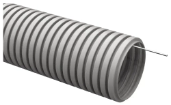 Труба гибкая гофрированная ПВХ 16мм с протяжкой лёгкая (50м) серый