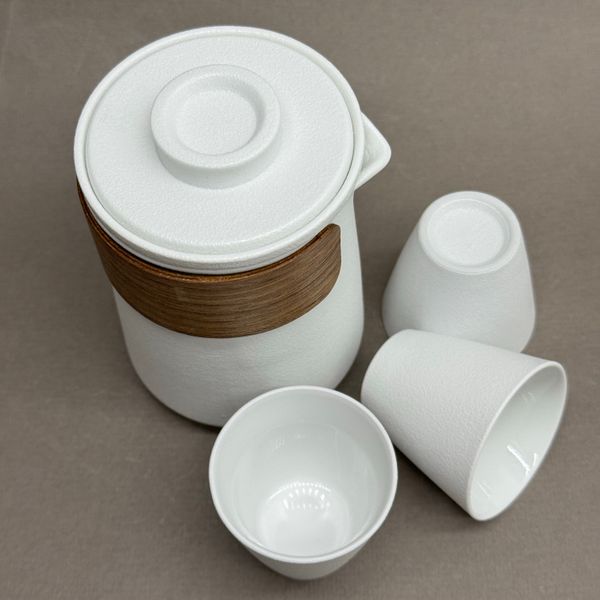 Набор Матовый белый, керамика, в чехле