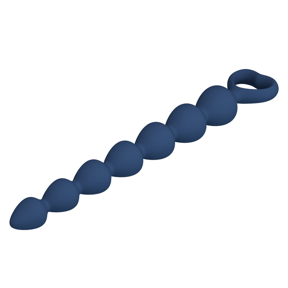 Синяя анальная цепочка - 26,7 см. (Цвет: синий)