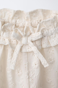 ZARA БРЮКИ-ДЖОГГЕРЫ С ВЫШИВКОЙ, ЭКРЮ