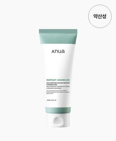 Anua Увлажняющий гель для умывания с янтарной кислотой Heartleaf Succinic Moisture Cleansing Foam 150 мл