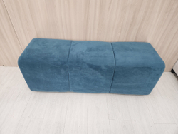 Банкетка мягкая велюр морская волна 120х41х45см