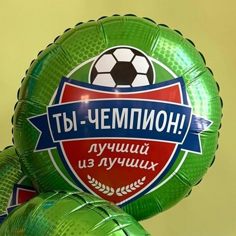 Воздушный шар круг ты чемпион футболист