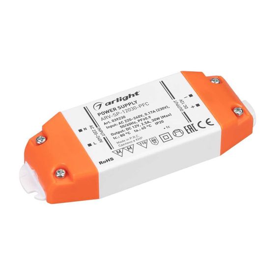 Блок питания Arlight ARV-SP-12030-PFC 12V 30W IP20 2,5A 039230