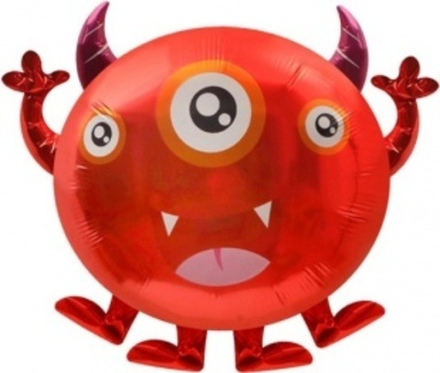 Шар с клапаном (17""/43 см) Мини-фигура, Монстрик Маркус, Красный, 1 шт. В266
