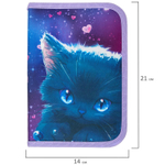 Пенал BRAUBERG 1 отделение 1 откидная планка полиэстер 21х14 см "Anime cat" (2 штуки в упаковке)