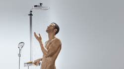 Душевая система Hansgrohe Raindance Select Push 300 3jet Showerpipe белый/хром 27127400