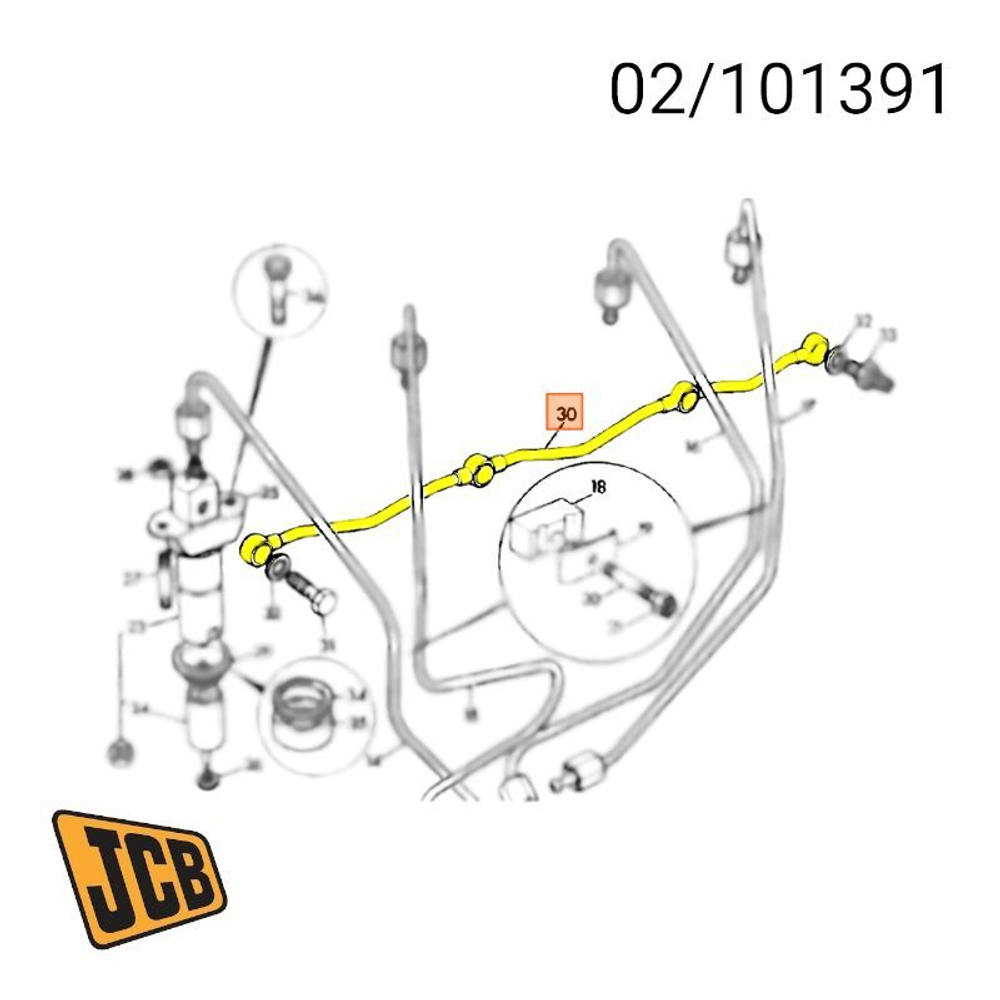Трубка возврата топлива JCB 02/101391