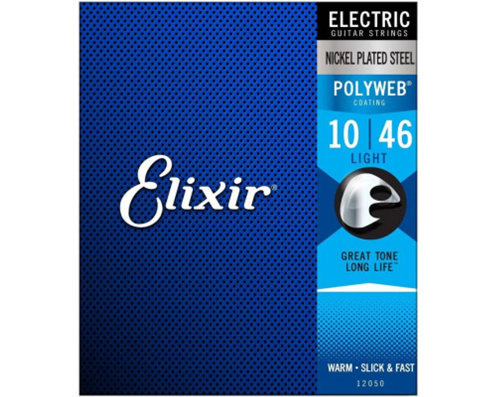 Elixir 12050 POLYWEB Комплект струн для электрогитары, Light, никелированная сталь, 10-46.