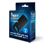 Черная открытая насадка на пенис 8,5см с кольцом для мошонки размер L Bior Toys Sex Expert SEM-55225