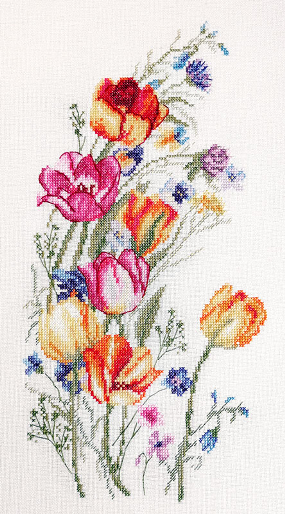 Набор для вышивания "Цветы весны", 15 x 30 см