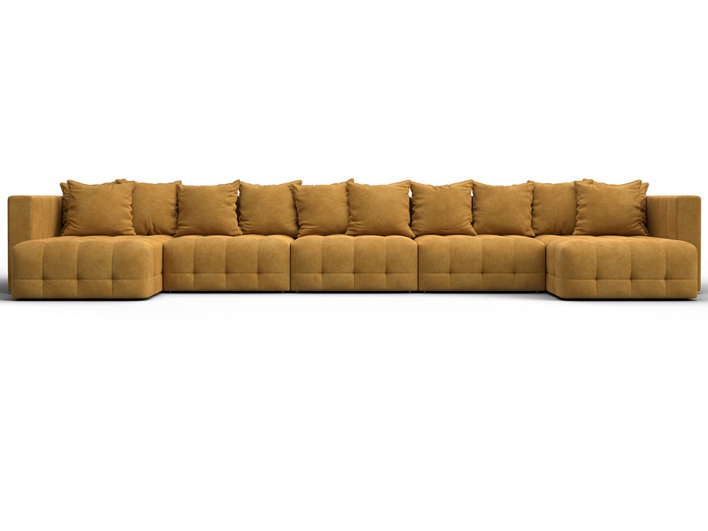 Диван П-образный Лига-052 НПБ МегаЛонг, BRUT 10 ВЕЛЮР желтый