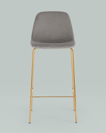 Стул барный Валенсия SN велюр серый золотые ножки 2 шт
