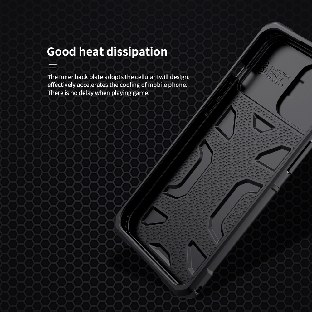 Противоударный чехол от Nillkin с защитной шторкой для камеры на iPhone 13 Pro, серии Adventurer Pro Case