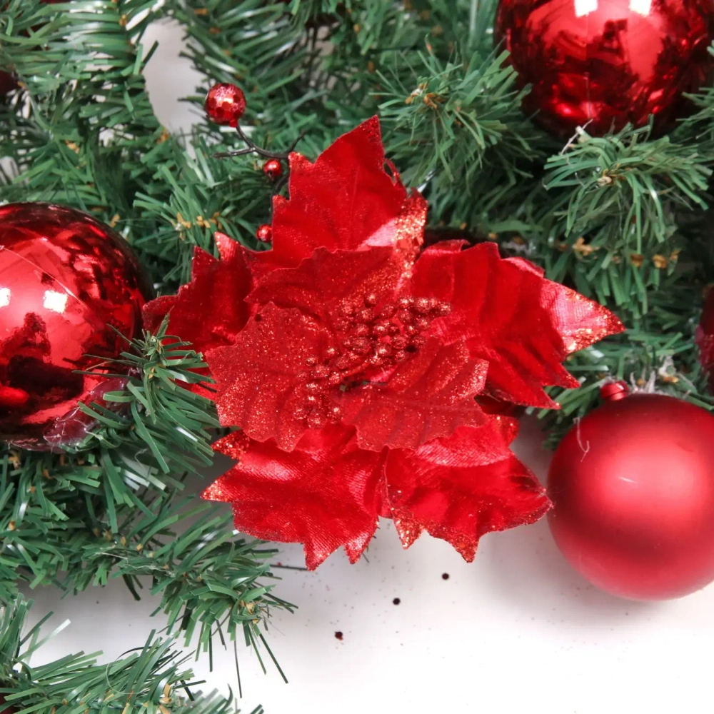 Гирлянда хвойная «Сказочное чудо» 1,8 м d=30 см, ПВХ, красный (SST1950R-180)