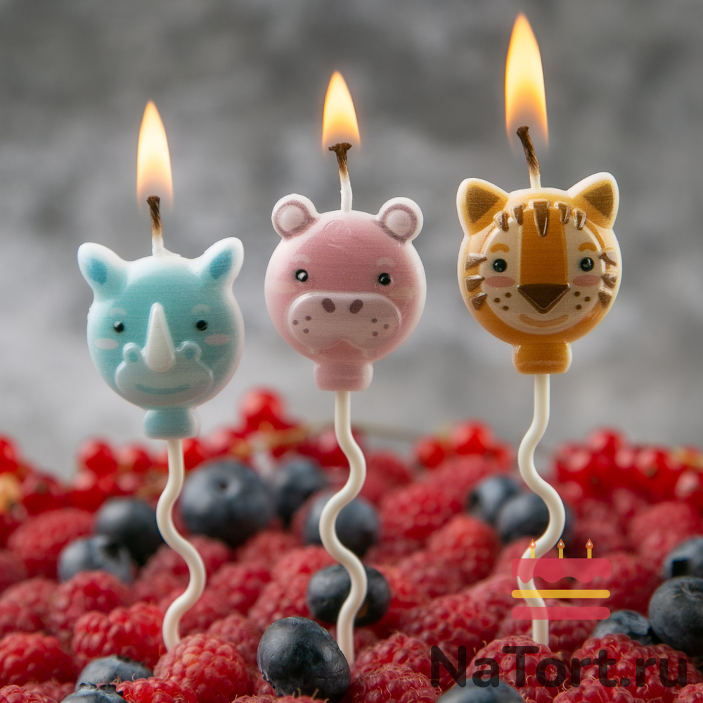 Набор свечей для торта «Зоопарк», 11 см