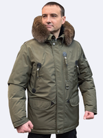 Пуховик зимний хаки