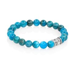 Браслет Денежный импульс из натурального апатита с руной Феху из серебра 925