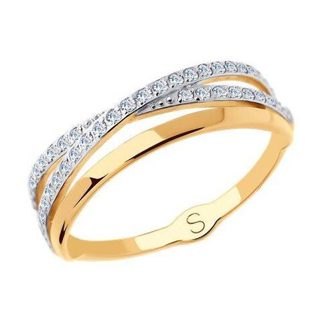 Кольцо из золота с фианитами