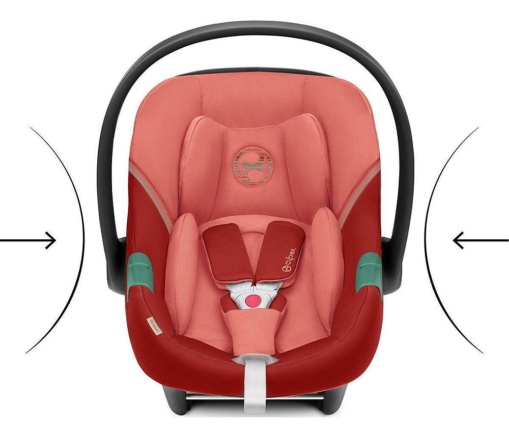 Коляска Cybex Coya Matt Black Frame Aton S2 i-Size Hibiscus Red Leaf Green с дождевиком