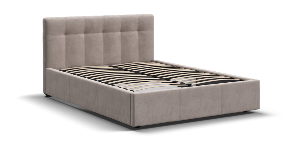 Белла Кровать+ПМ 140*200 Велюр Монолит латте