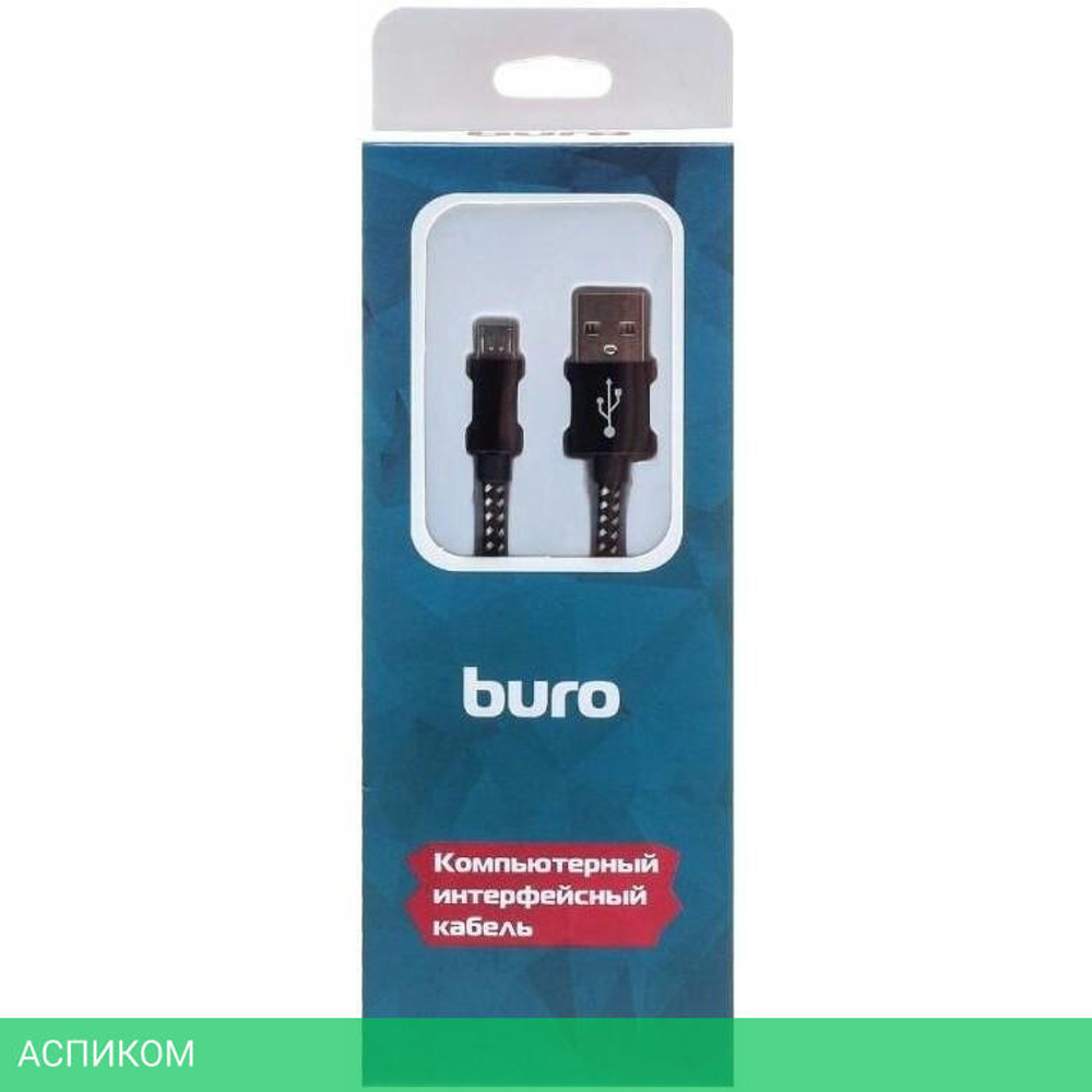 Кабель Buro Braided BHP RET MICUSB-BR 1м черный