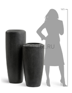 хххКашпо TREEZ Effectory Quartz Высокий конус Design Чёрный кварц д-46, в-90 см 1/1 41.33-14-22-088-BLQ-090