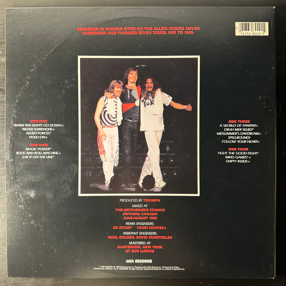 Triumph – Stages 2LP (США 1985г.)