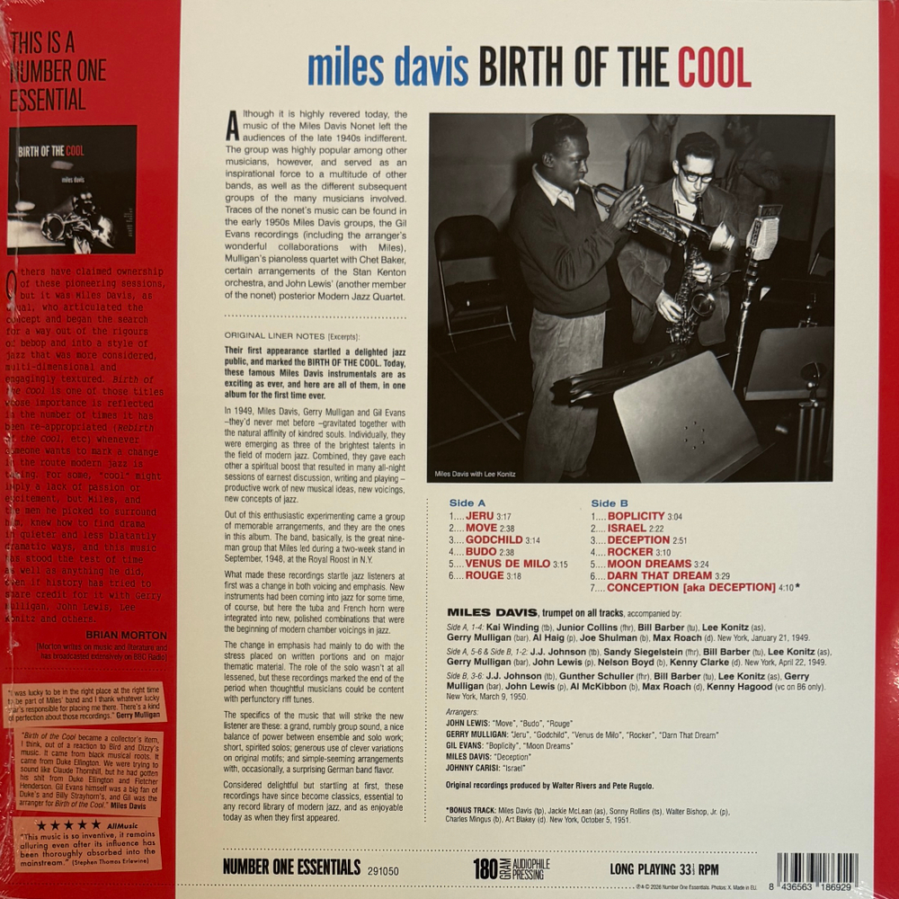 Miles Davis – Birth Of the Cool (Европа 2026г.) Т