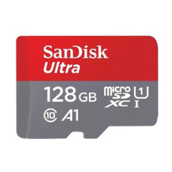 Micro SecureDigital 128GB SanDisk Ultra Class 10, UHS-I, R 140 МБ/с,  без адаптера SD