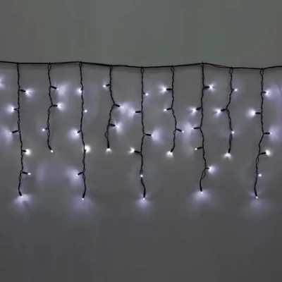 Гирлянда для улицы БАХРОМА «Мерцание» ш5м* в40/60см 180 ламп LED, черный провод, IP-65, Белый (возможность соединения)