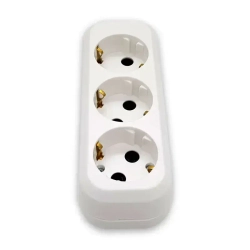 Колодка удлинителя на 3 розетки, с заземлением 250В 16А