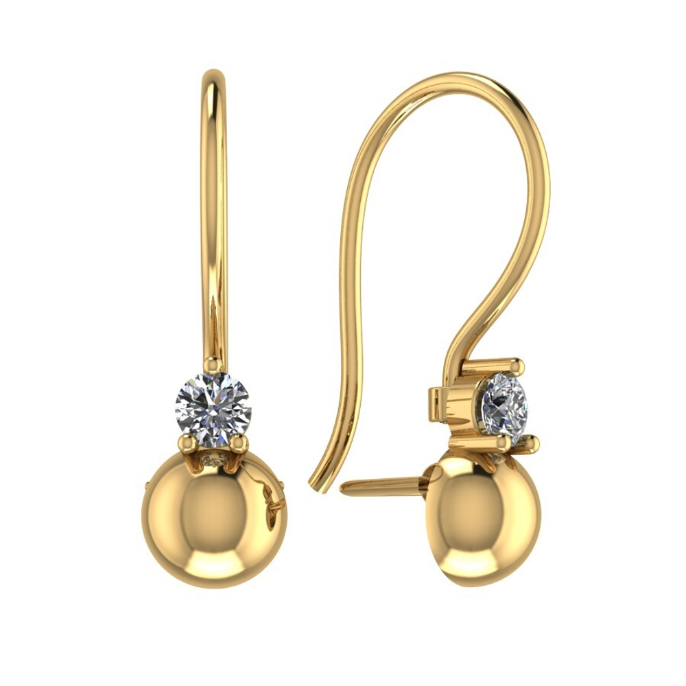 Серьги из золота 585 пробы с Фианит