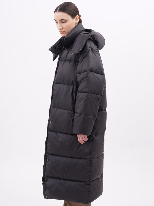 Пуховик Unisex со съемным капюшоном, черный