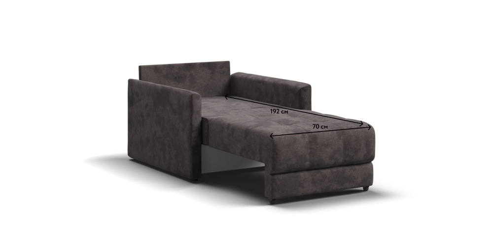 Босс Лофт кресло-кровать Велюр Алькантара серый