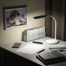 Настольный светильник ЭРА NLED-477-8W-W светодиодный белый | Светодиодные настольные лампы