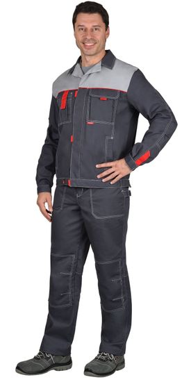 Куртка "Сириус-Фаворит-Люкс" (т.серый/серый/красный)