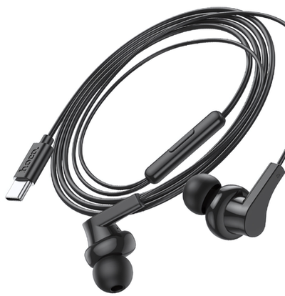 Гарнитура HOCO M114, вакуумные, разъем Type-C, кабель 1.2 м Black