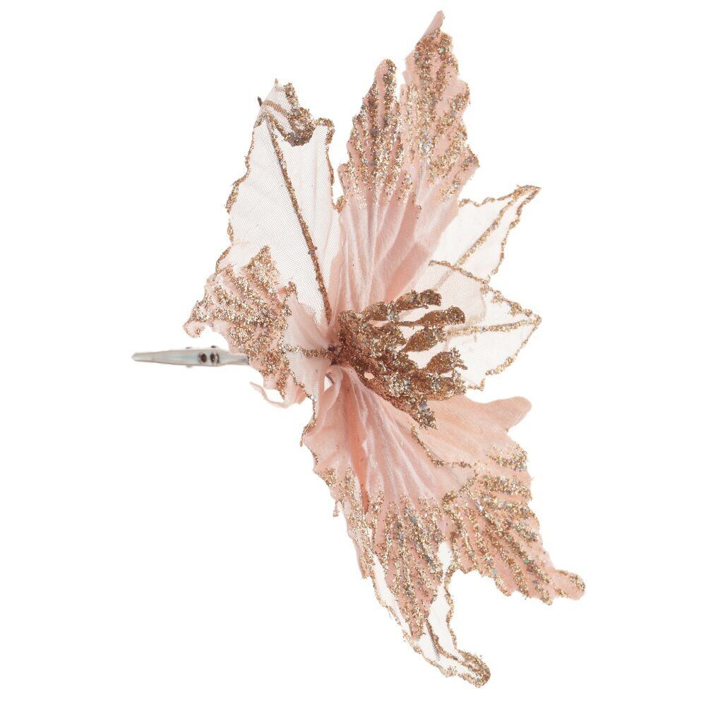 GAEM Цветок искусственный "Пуансеттия" (на клипсе), L24 W24 H13 см, 2в.