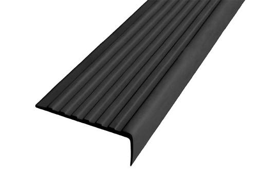 Угол БЕЗ КЛЕЯ противоскользящий на ступени резиновый черный