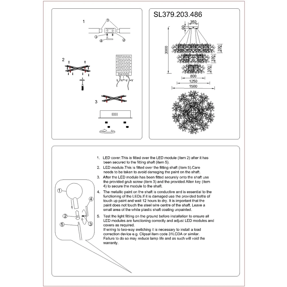 Подвесная люстра ST Luce RAFINA SL379.203.486