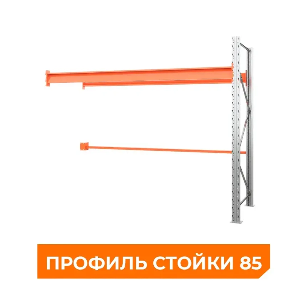 Секция приставная стеллажа паллетного 2000х2700х1100 мм (85.1.5). Ярусы: пол+1