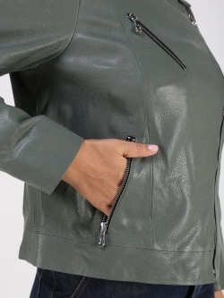 Кожаная куртка демисезонная косуха оверсайз
