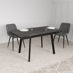 Стол стеклянный Лорд (Мрамор чёрный),ДСВ-Мебель, г.Пенза