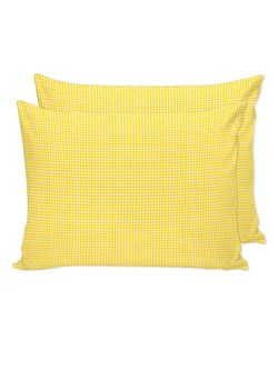 Постельное белье Сказка "Желтая клеточка" семейное Наволочка 50х70 см 2 шт Простынь на резинке 160х200 см Пододеяльник 145х215 см(2шт) , перкаль