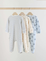 Комбинезон / Cлип для малышей Next E18-368, 3 шт., Белый, Бежевый, Голубой