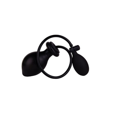 Анальная втулка-расширитель с грушей черная 9 см