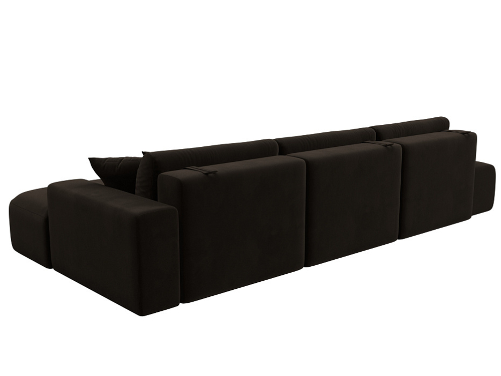 Диван угловой Лига-036 НПБ Модерн Лонг правый угол МИКРОВЕЛЬВЕТ Коричневый