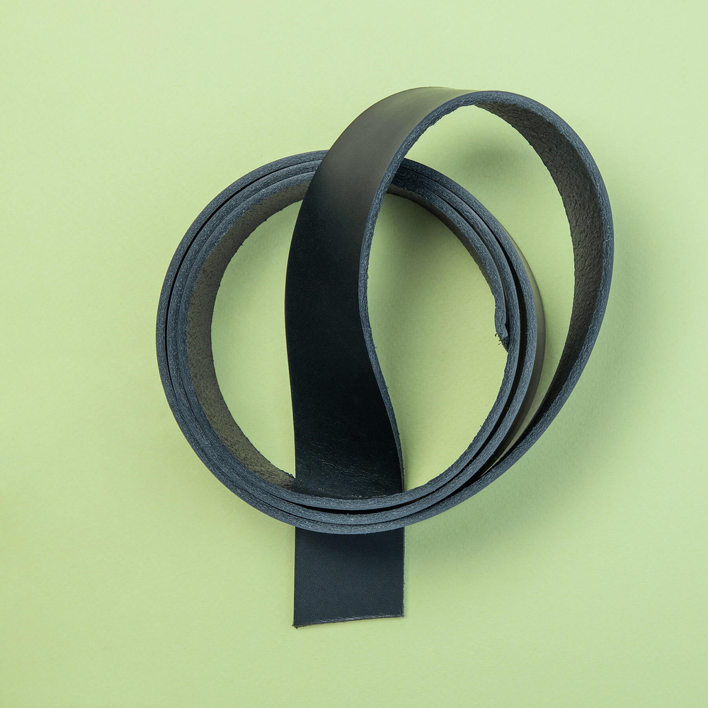 Ременная заготовка Дакота цв. Черный / Nero, толщ. 3,3-3,5 мм