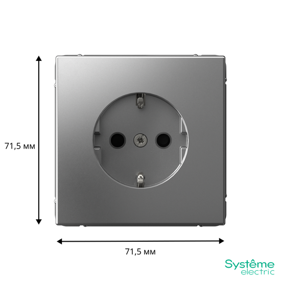 Розетка ArtGallery 16А с заземл. со шторками быстрозажим. клем. механизм сталь SE GAL000945S